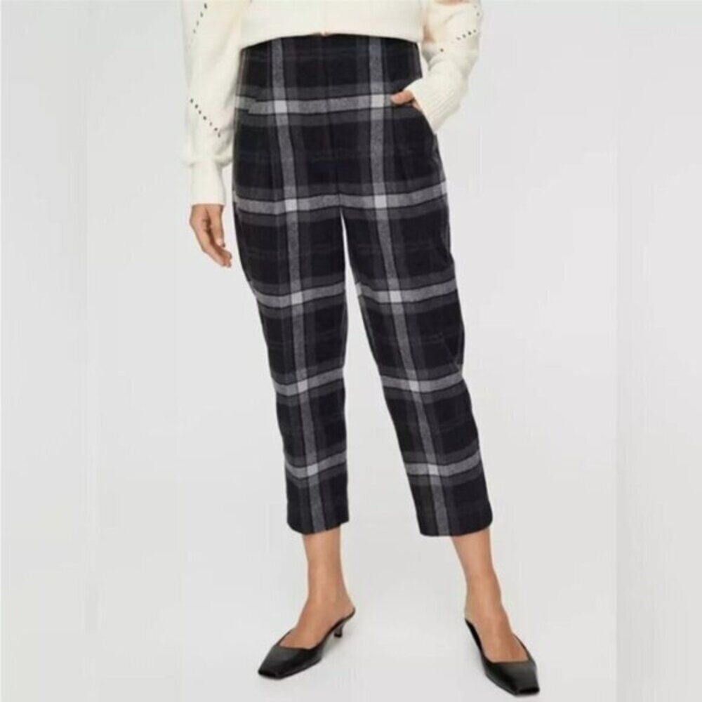Aritzia Wilfred Chambéry Check Plaid Wool Trousers size 0